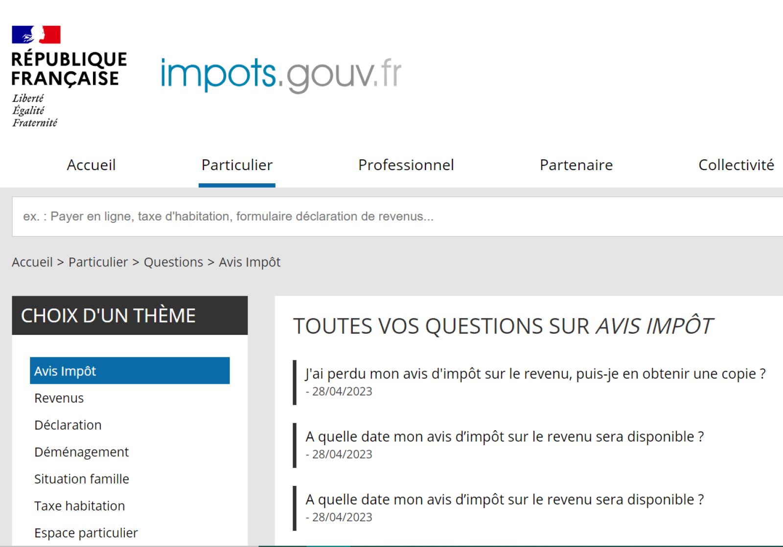 FAQ d'impot gouv pour un bien immobilier en location meublée non professionnelle à Nice